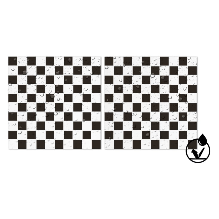Cenefa adhesiva de vinilo Azulejos blanco y negro 3 m