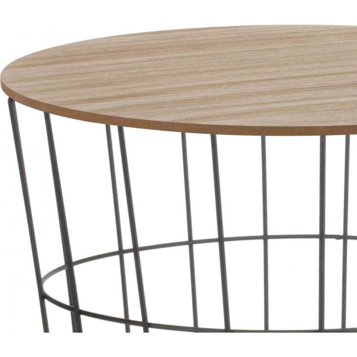 Table d'appoint ronde 38,5x42 cm, en bois MDF et métal cropped-3