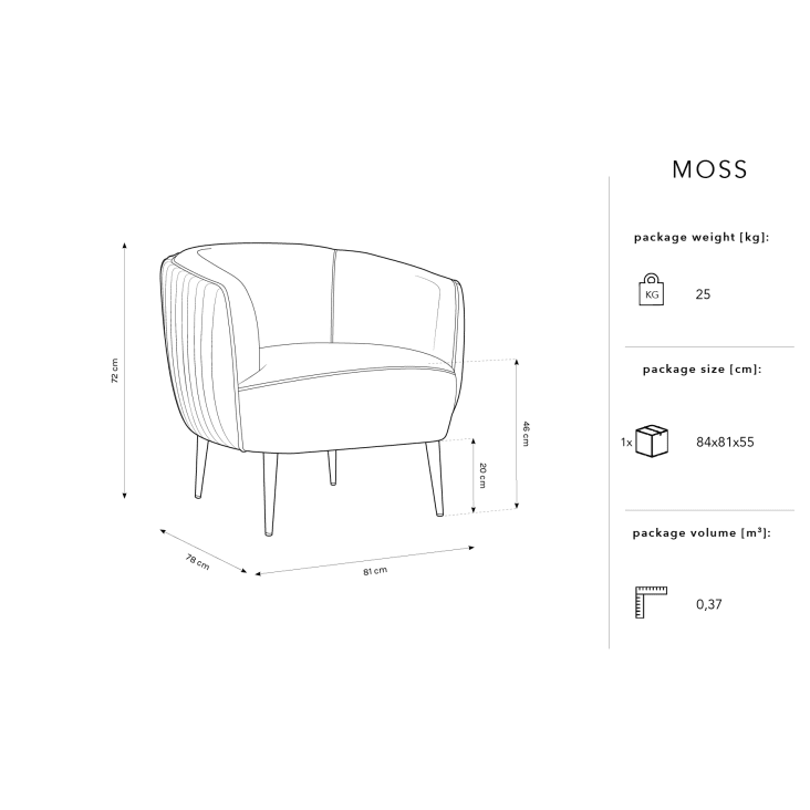 Moss, panier à linge double, métal noir et toile, MADE.com