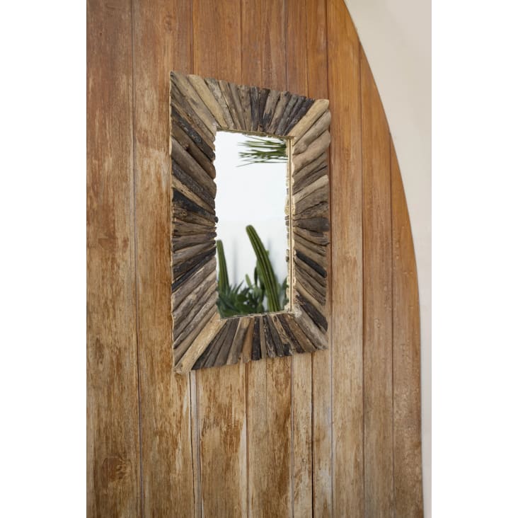 Miroir en bois flotté naturel rectangulaire 60x40 Driftwood