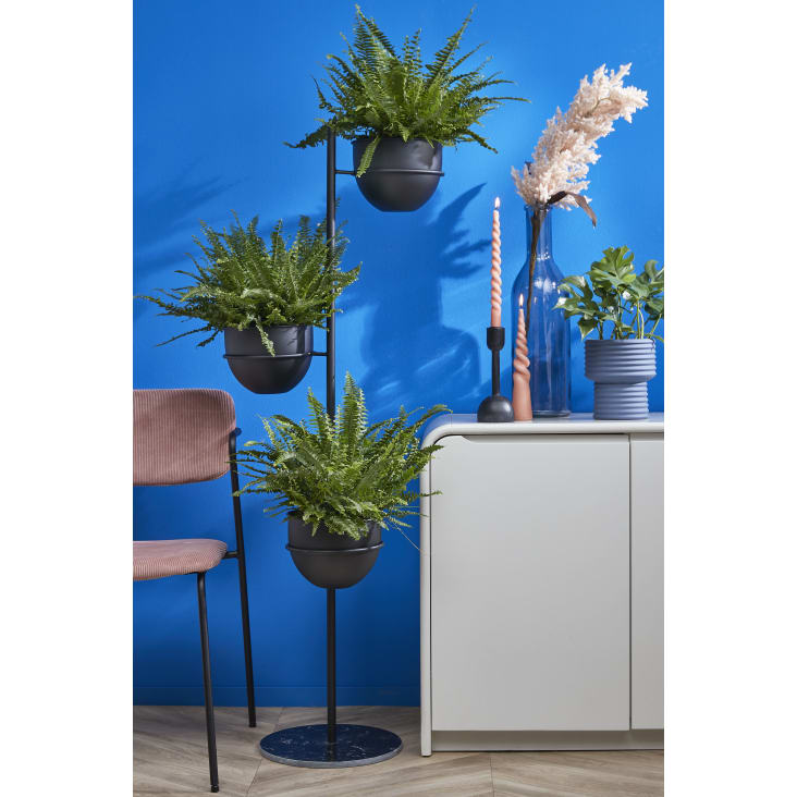 Supporto per piante portavasi piedistallo fioriera in metallo nero altezza  78 cm
