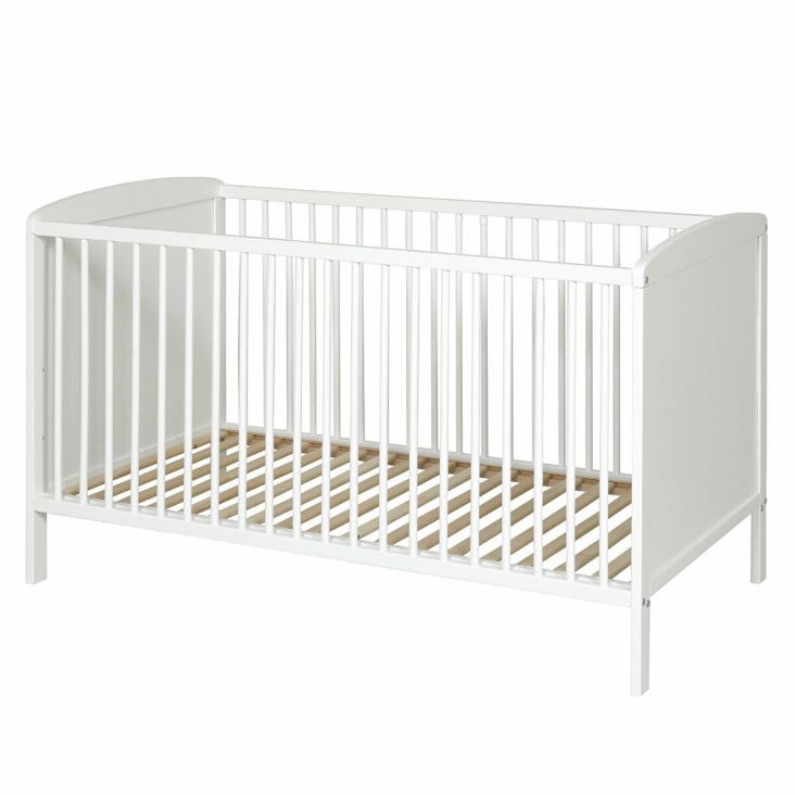 Lit bébé à barreaux en bois blanc 70x140 - LT7083 - Blanc - Terre