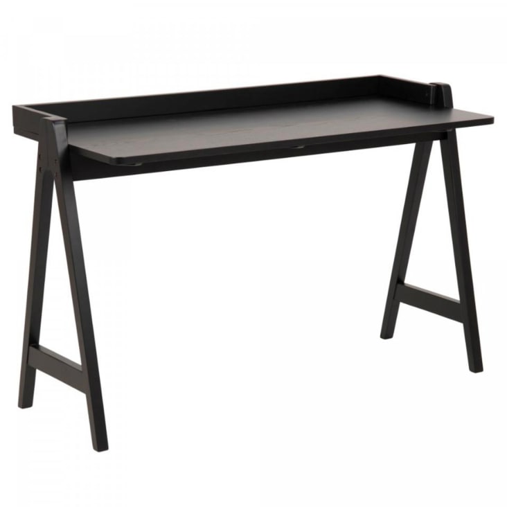 Bureau moderne minimaliste 126cm en bois noir-Mizu cropped-3