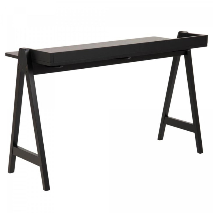 Bureau moderne minimaliste 126cm en bois noir-Mizu cropped-4