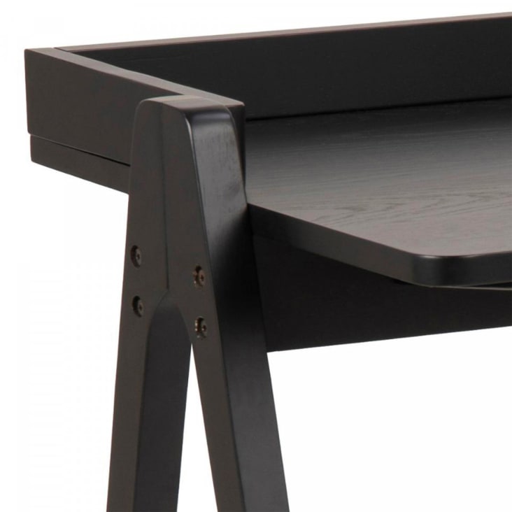 Bureau moderne minimaliste 126cm en bois noir-Mizu cropped-5