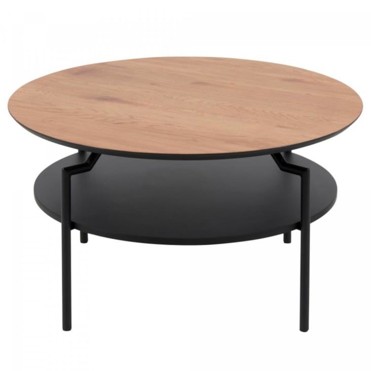 Table basse ronde en bois et métal noir-Golda cropped-3