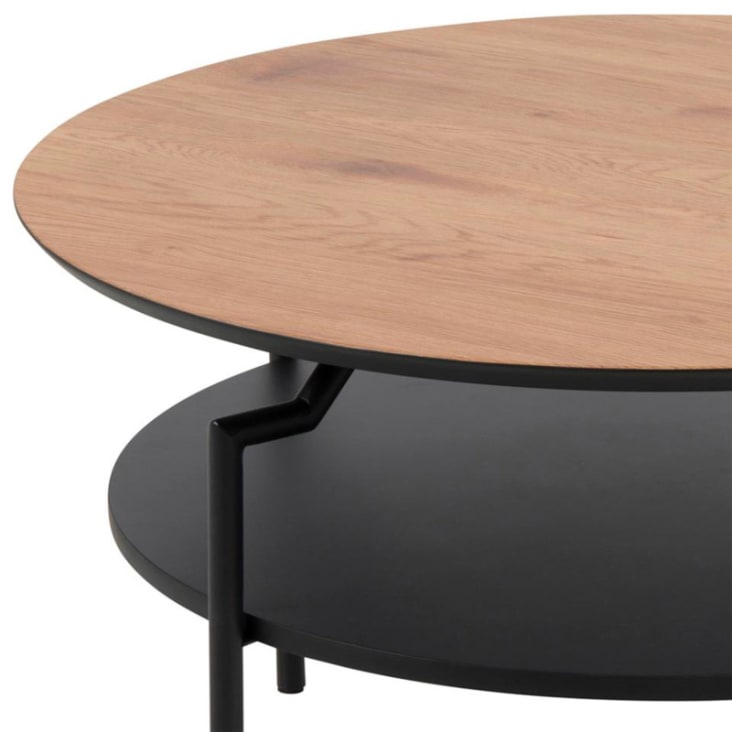 Table basse ronde en bois et métal noir-Golda cropped-4