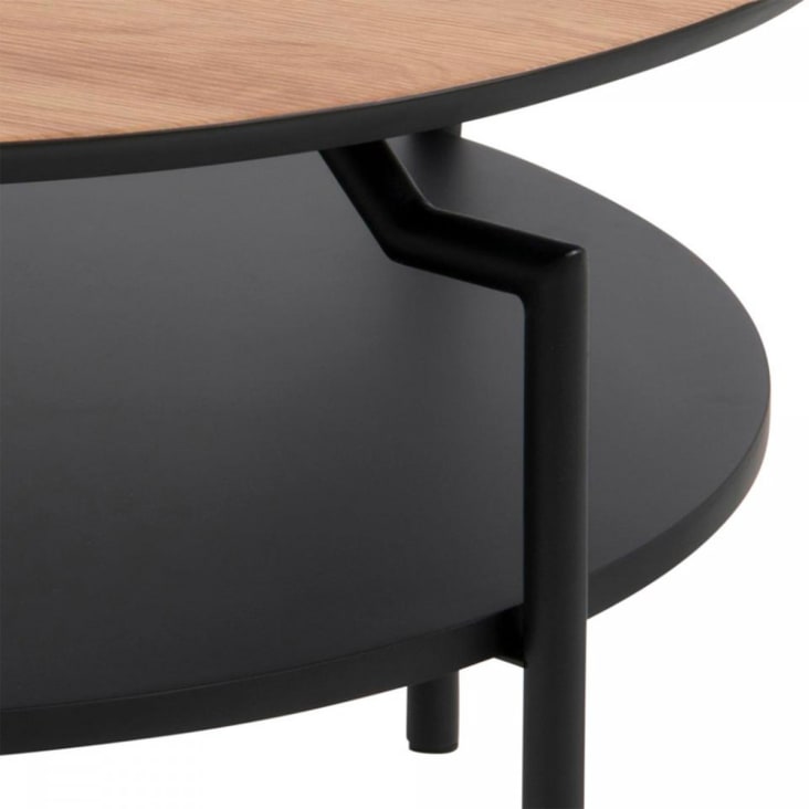 Table basse ronde en bois et métal noir-Golda cropped-5