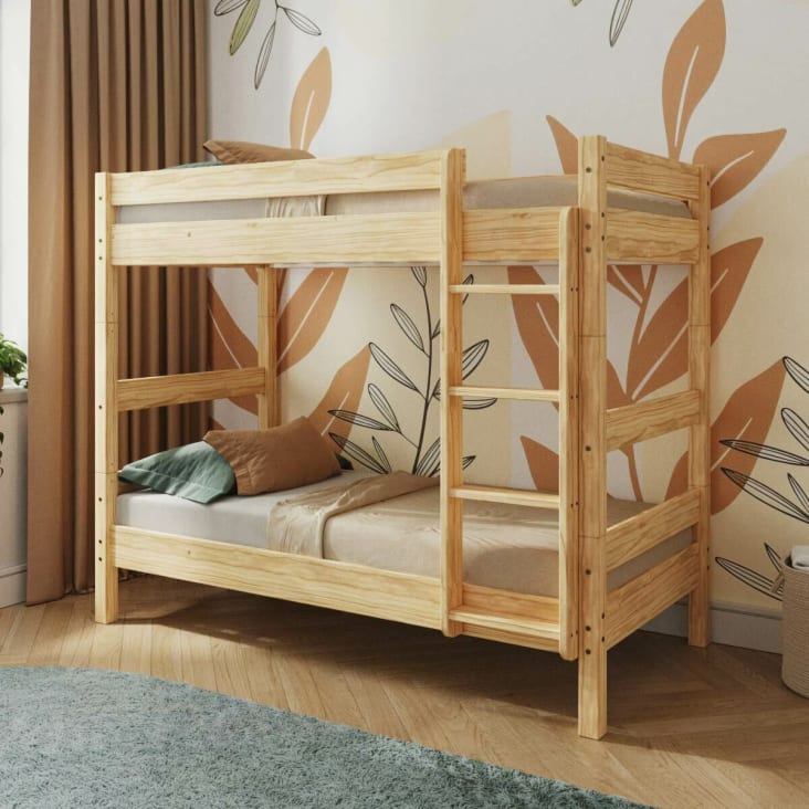 Litera convertible separable madera maciza natural 80x190 cm Aaron ...