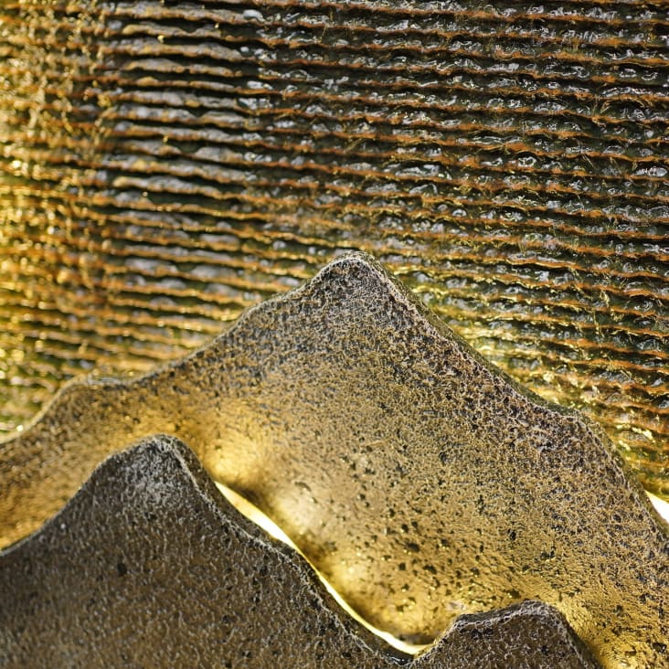 Grande Fontaine de Jardin Mur d'eau et Paysage en résine noir - H100cm-ALPES cropped-8
