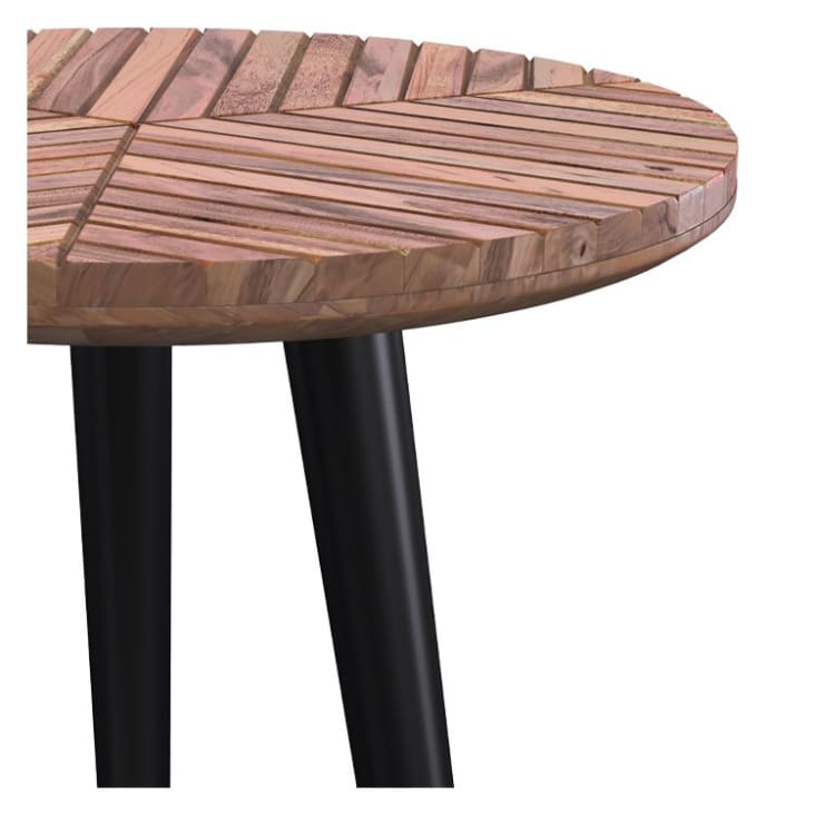 Tavolino rotondo da salotto design in legno, diametro 40 cm, Clay