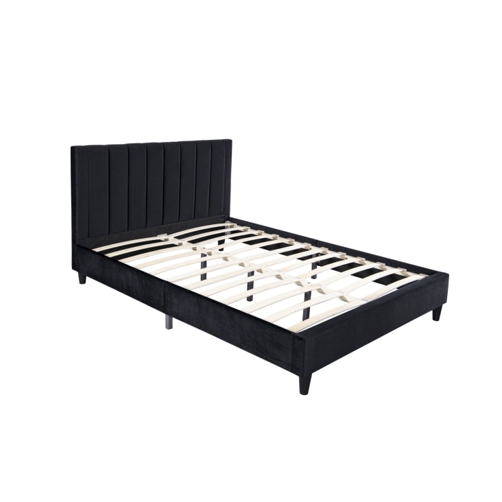 Letto in velluto nero 160x200 Cambridge