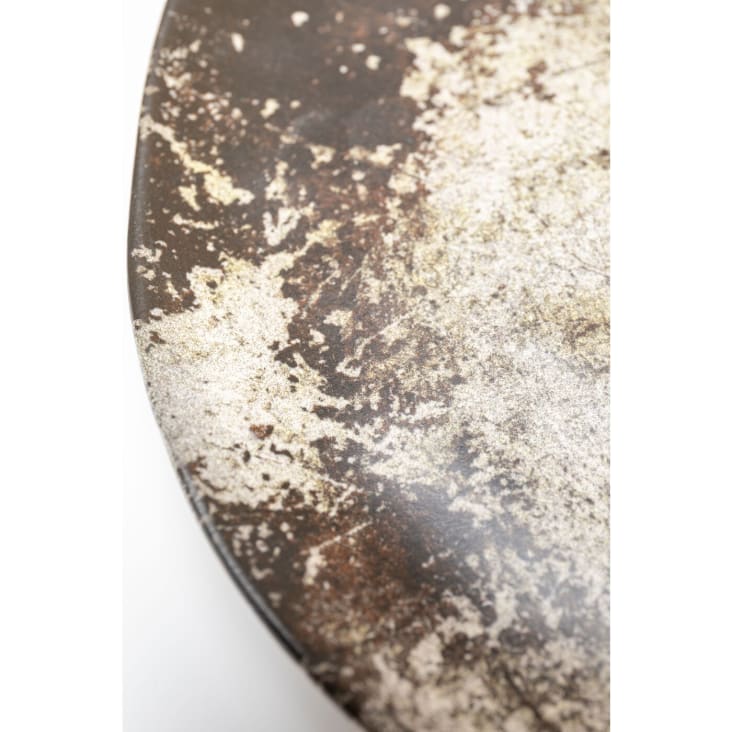 Assiette plate en céramique marron et beige D20 - Lot de 4-Savannah cropped-3