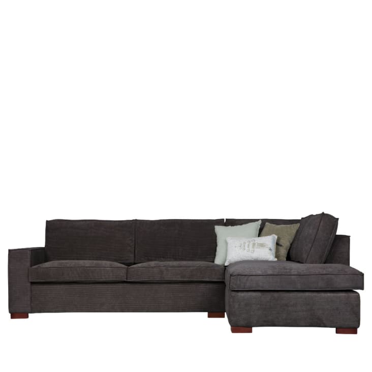 Canapé d'angle à droite tissu côtelé gris foncé-THOMAS cropped-3