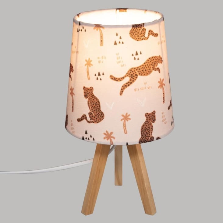 Lampe en bois Panthère H23,5cm cropped-2