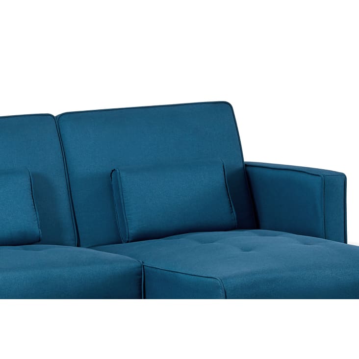 Canapé d'angle réversible et convertible 4 places en tissu bleu canard-Grace cropped-10