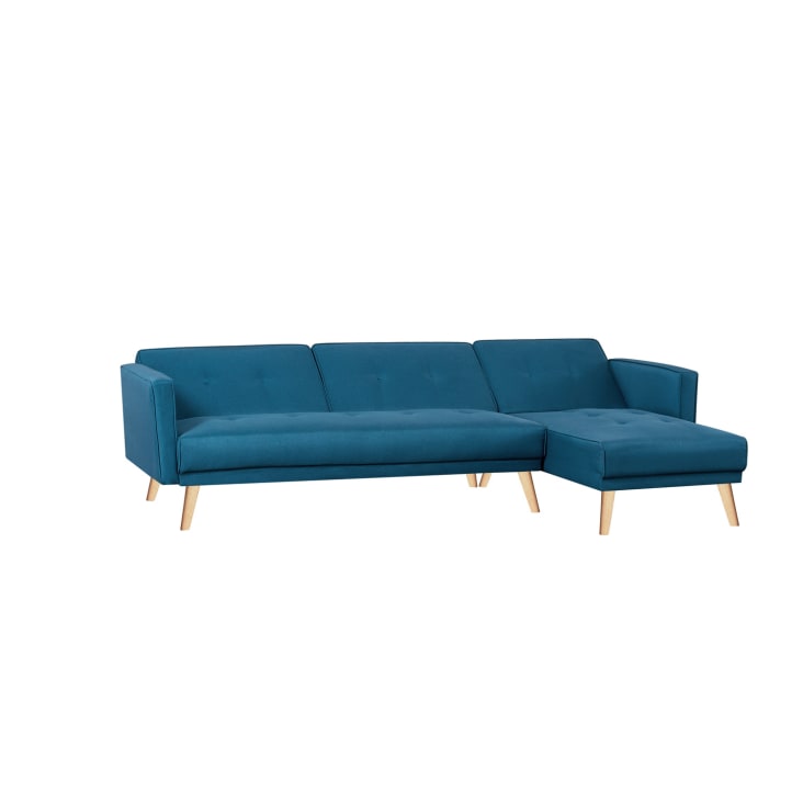 Canapé d'angle réversible et convertible 4 places en tissu bleu canard-Grace cropped-6