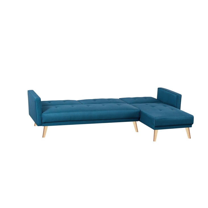 Canapé d'angle réversible et convertible 4 places en tissu bleu canard-Grace cropped-7