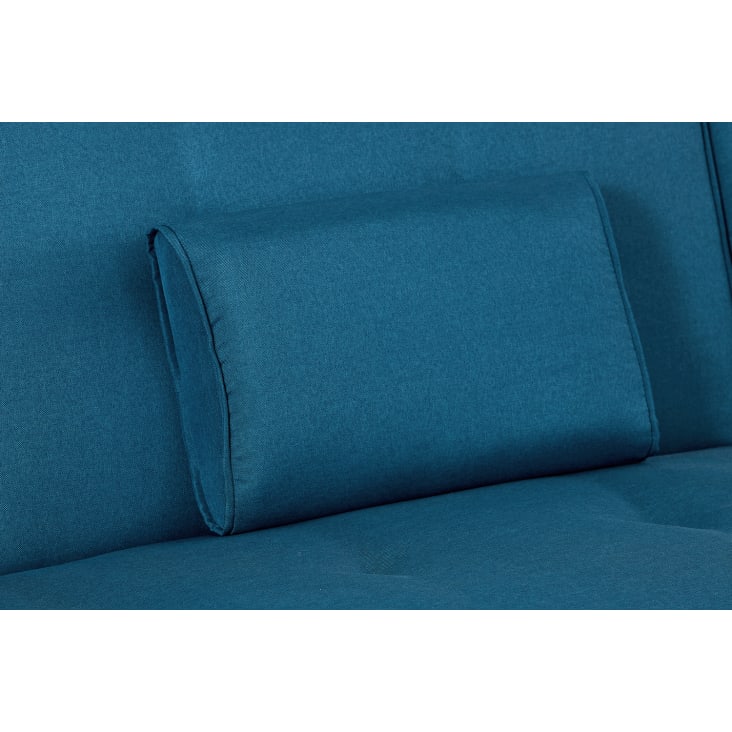 Canapé d'angle réversible et convertible 4 places en tissu bleu canard-Grace cropped-9