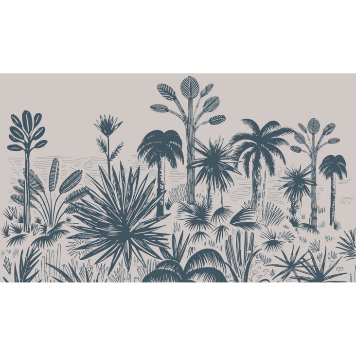 Papier peint panoramique forêt des tropiques 425 x 250 cm gris cropped-3