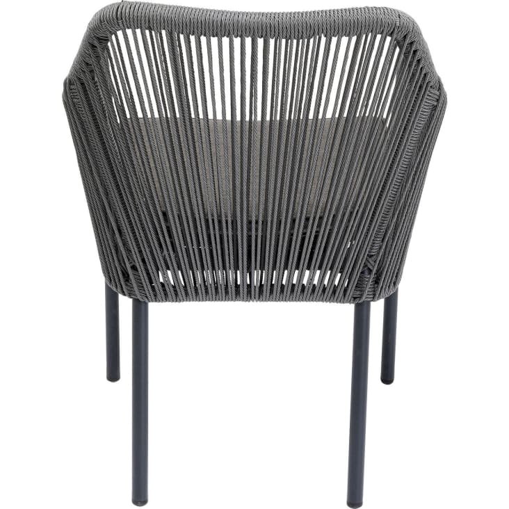 Chaise de jardin avec accoudoirs en alu et polyéthylène gris-Wave cropped-4