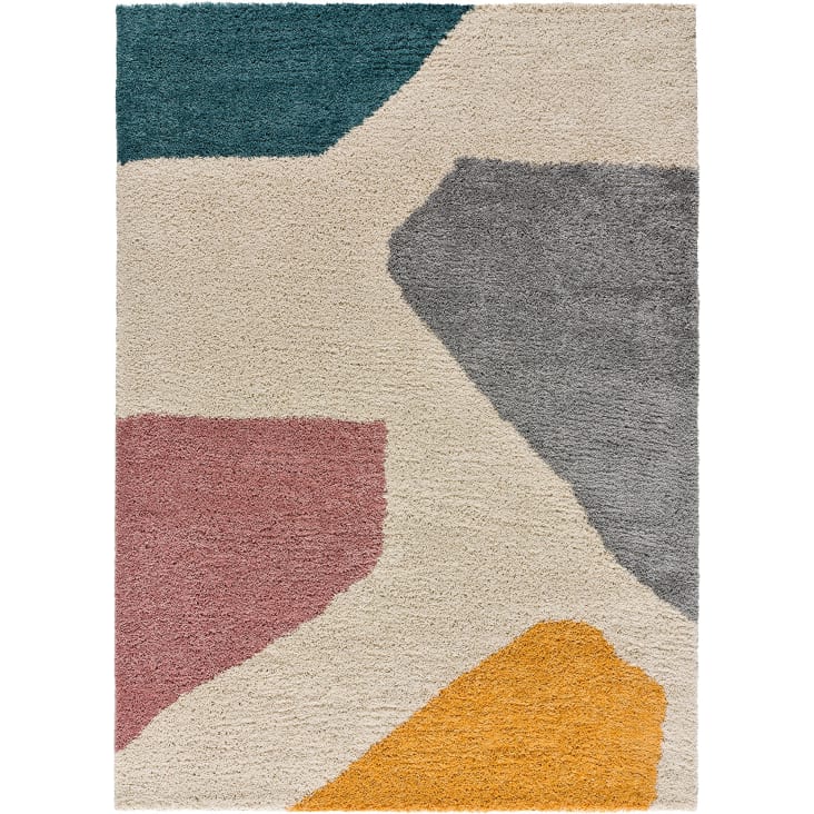 Tapis shaggy design scandinave multicolore, 160x230 cm-ULAI