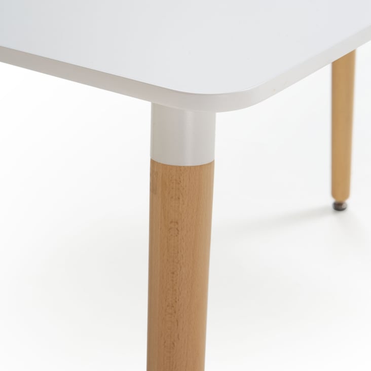 Tavolo da pranzo bianco, gambe in legno di faggio, 120x60 cm AROA