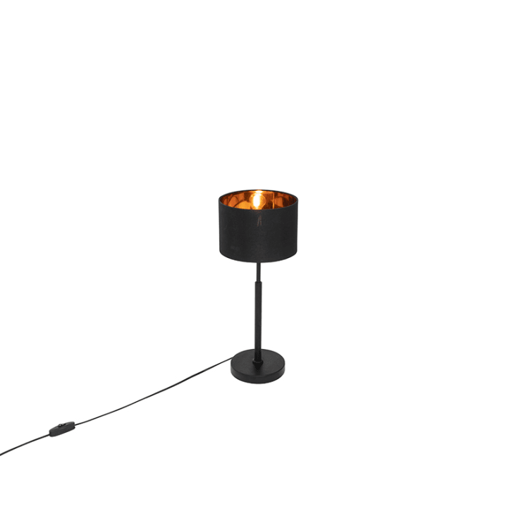 Lampe de table en tissu noir VT