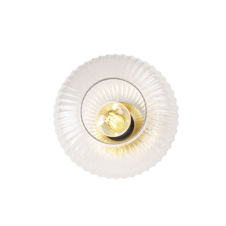Trio Leuchten Applique Flore Stile Art Déco - Lampada Da Parete In Vetro E Acciaio, Colore Oro/bianco, Rotonda, Max 1 X 28W, Con Cavo E Spina