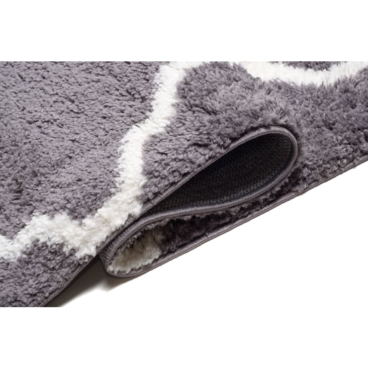 Tappeto MAROC P655 Labirinto, Greco Grigio / Bianca Frange Berbero Mar 120x170 Cm