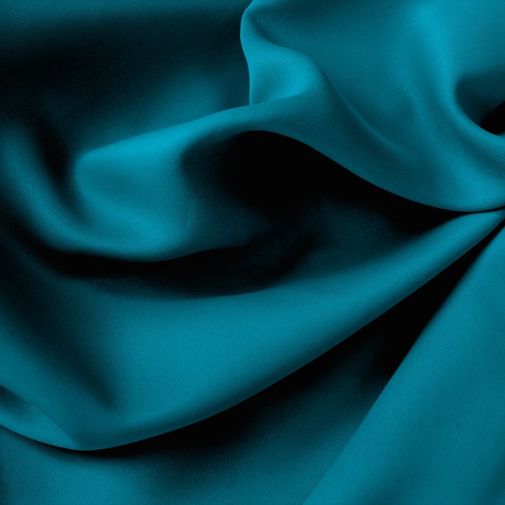 Rideau occultant uni avec 8 œillets polyester/occultant bleu canard-Basic cropped-4