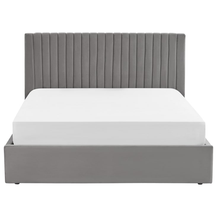 Cadre de lit en tissu gris 160x200-Vion cropped-4