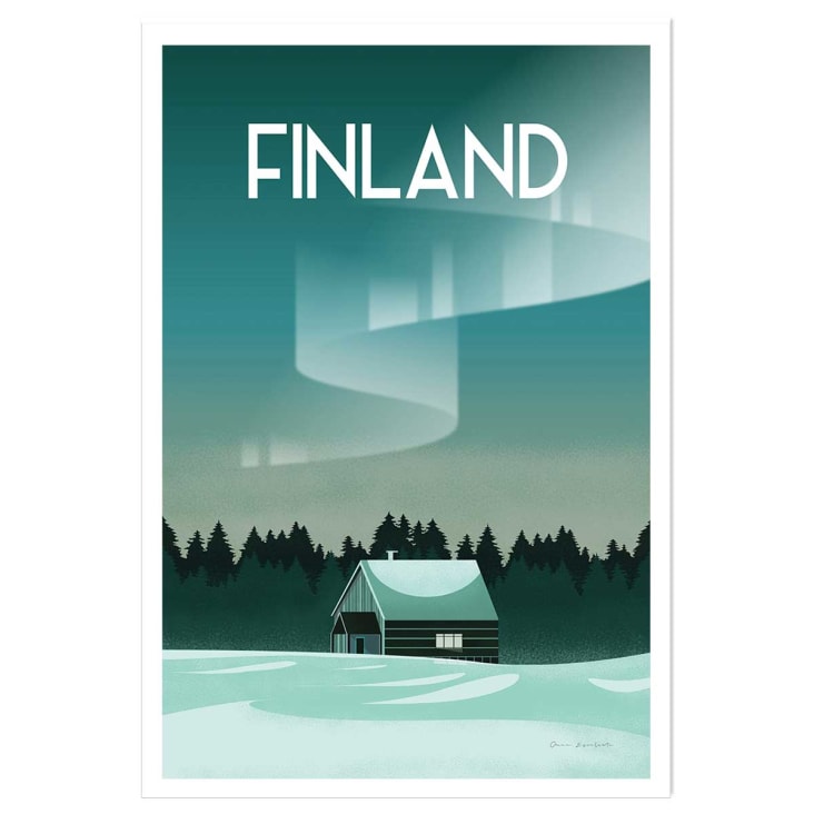 Affiche voyage laponie finlandaise sans cadre 20x30cm