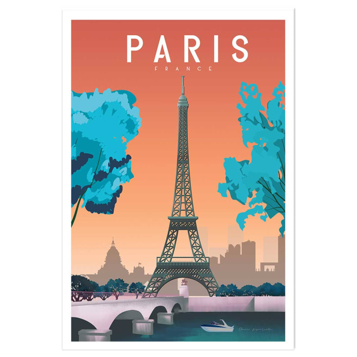 Affiche ville retro Paris France sans cadre 20x30cm