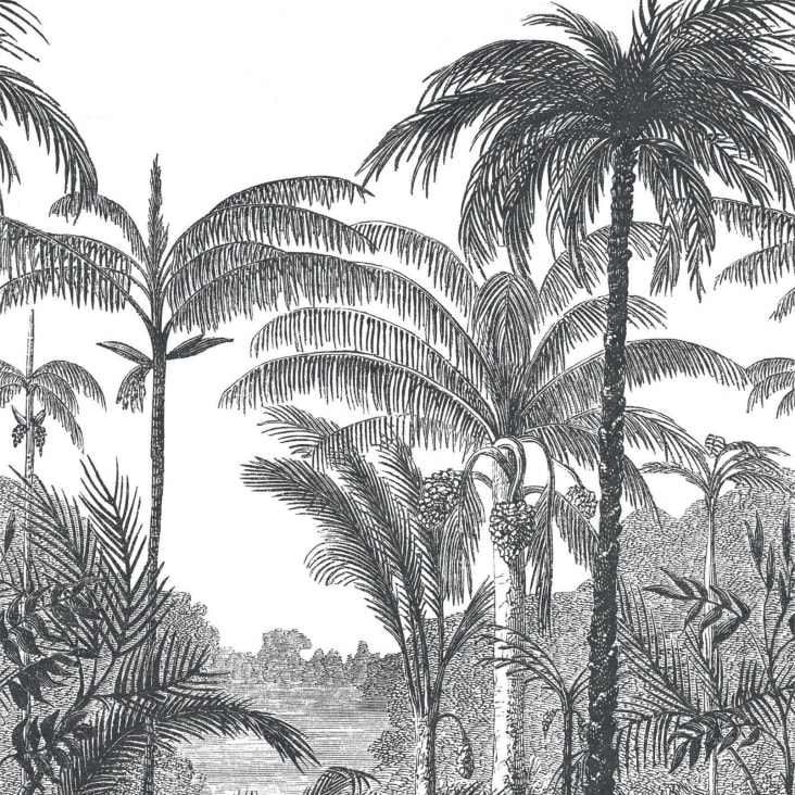 papel pintado con estampado azteca en blanco y negro