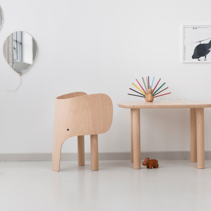 Ensemble chaise et table éléphant en bois de hêtre cropped-2