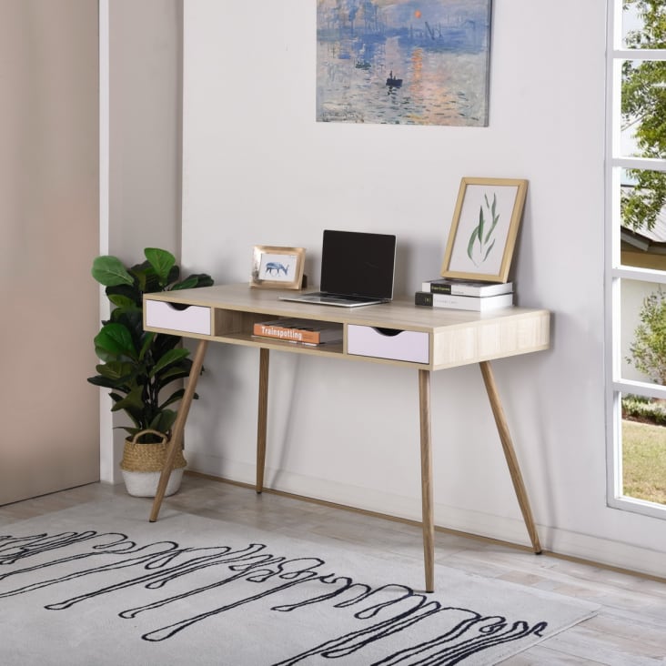 Consolle scrivania per cameretta e ufficio in stile nordico colore bianco