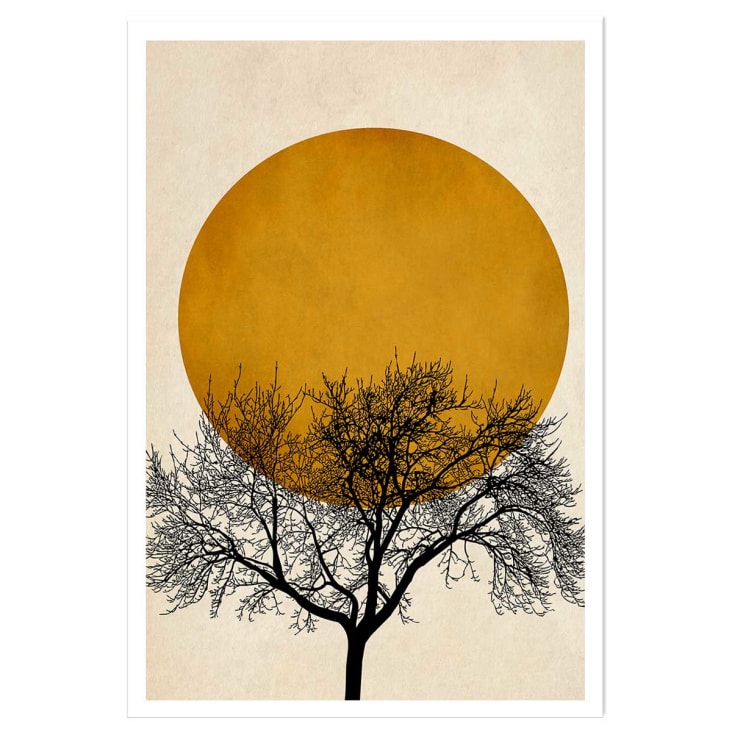Affiche dessin ""arbre et sérénité"" sans cadre 30x45cm