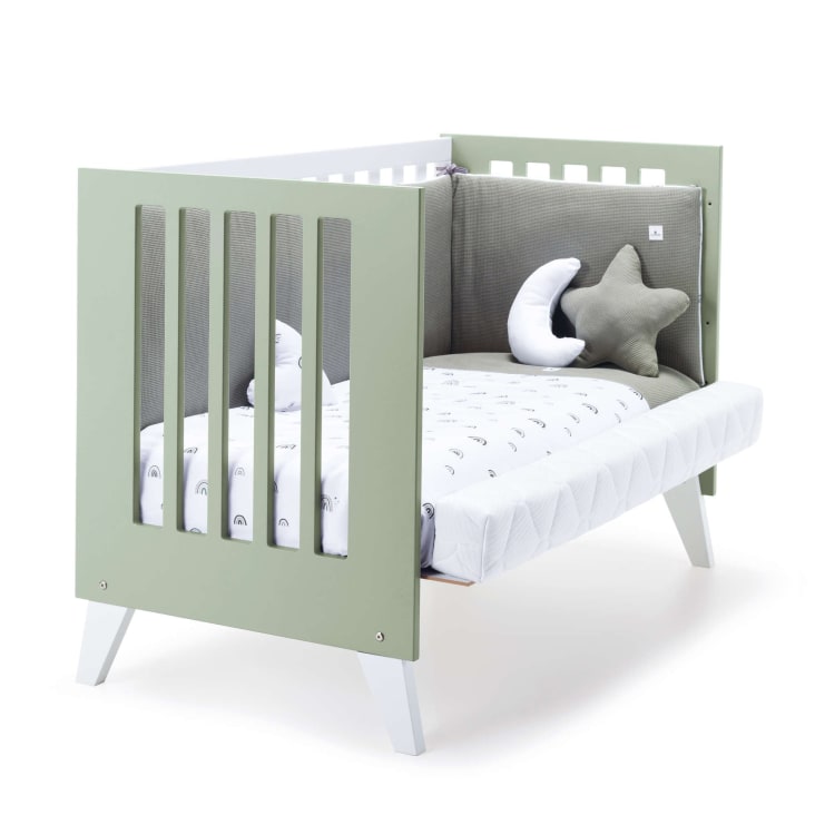 Lit bébé - bureau (2en1) 60x120 cm en vert olive-NEXO cropped-6