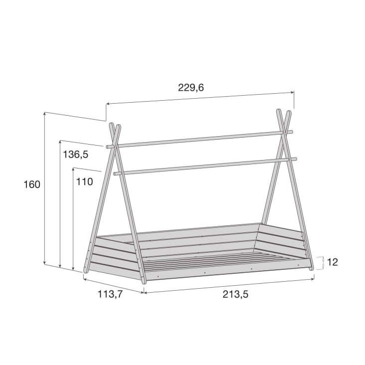 Cama Casita + Somier 90x200cm Rosa - Nanoen