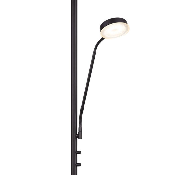 Lámpara pie Teo led níquel con 2 puntos de luz orientable e intensidad  regulable