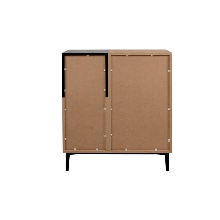 Credenza alta a 2 ante e 1 vano L80 cm Decorazione legno e nero NOLA