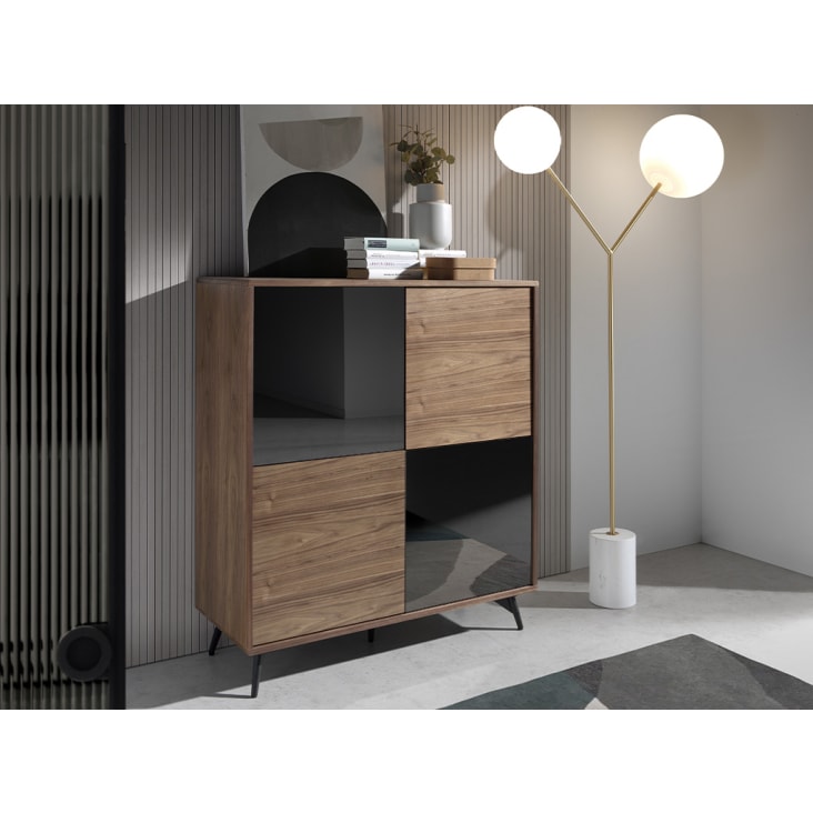 Mueble aparador con puertas fabricado con tablero de partículas en color  nogal Elegante Forme