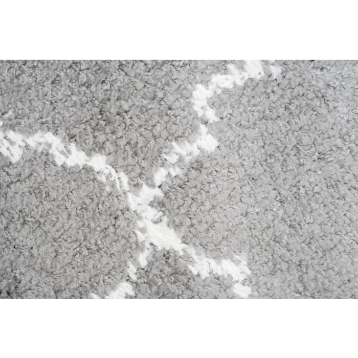 Alfombra de pasillo crema gris cuadros flecos 100x200 BOHO PASILLO