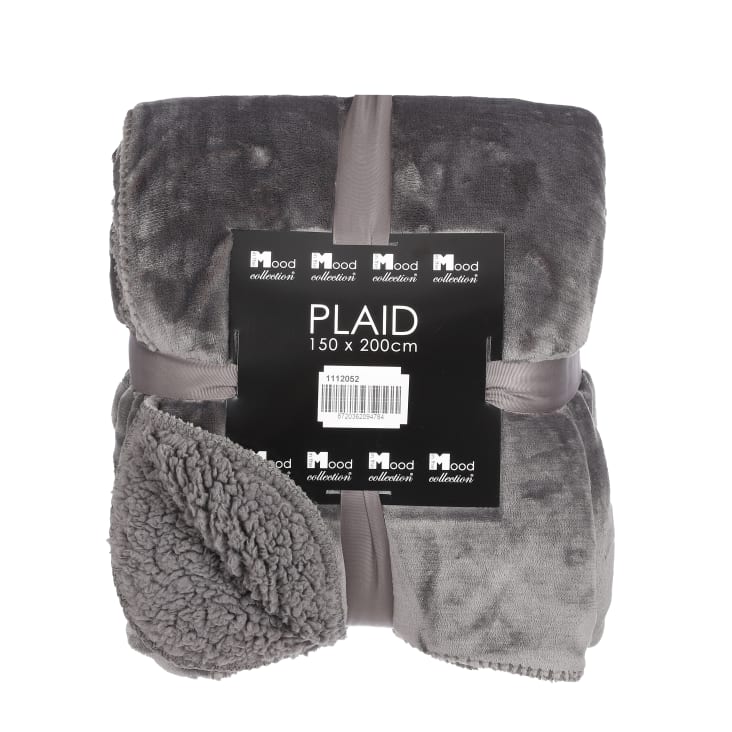 Plaid polaire anthracite 200x150-Mardy cropped-5