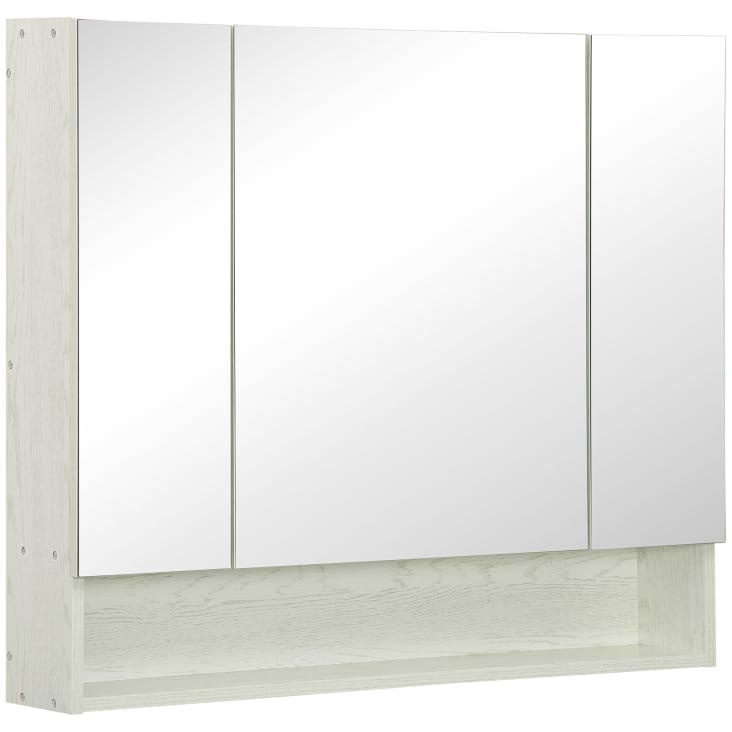 ALIMORDEN Armadietto Porta Medicine Con Specchio - 40x50 Cm - Bianco - Mobiletto Da Parete Per Bagno, Con Ripiani Regolabili