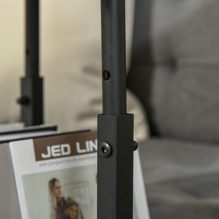 Tavolino Regolabile Con Ruote HOMCOM - Perfetto Per Divano E Letto, 2 Ripiani, Nero