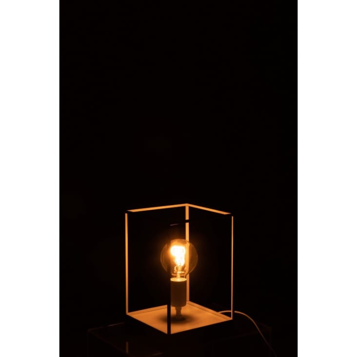 Lámpara 1 lámpara rectangular marco metal blanco alt. 30 cm cropped-2
