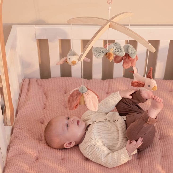 Mobile musical bébé cerf et champignons en coton tricoté multicolore |  Maisons du Monde