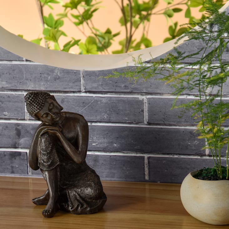 Statue du bouddha rieur en métal - Univers Zen